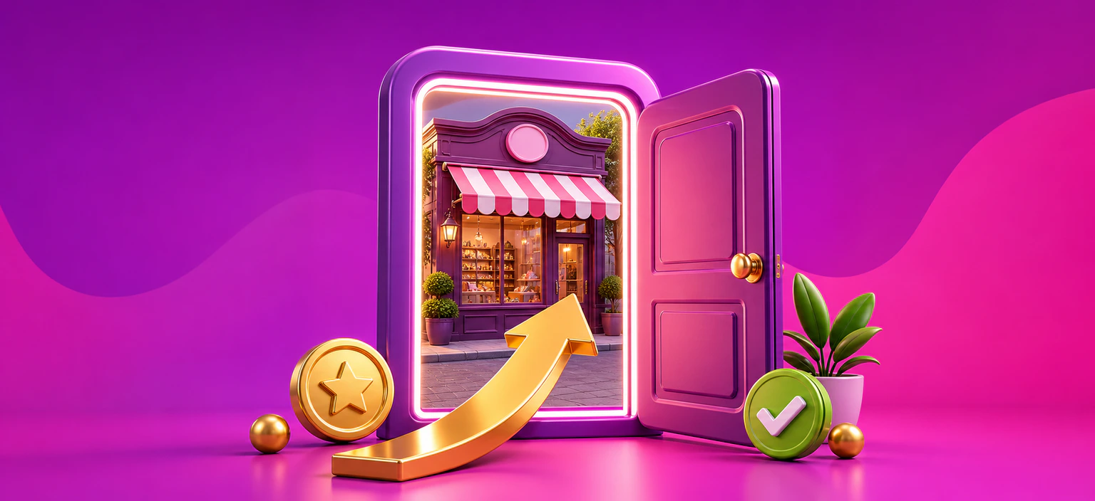 Illustration 3D d'une voie digitale menant vers une boutique et la croissance