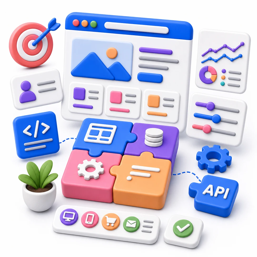 Illustration 3D d'une cible de performance web
