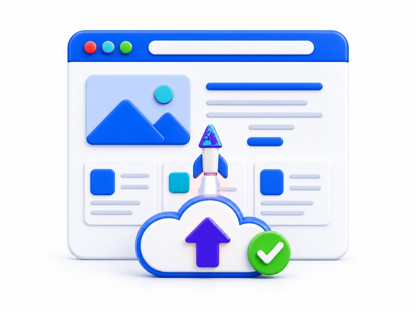 Cloud 3D avec flèche de mise en ligne