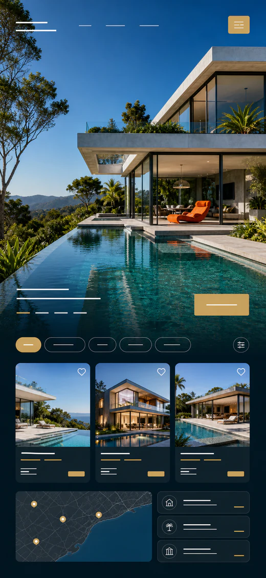 Écran mobile agence immobilière