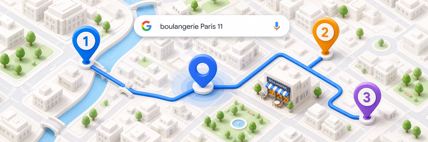 Carte locale montrant les 3 premi&egrave;res positions Google Maps.