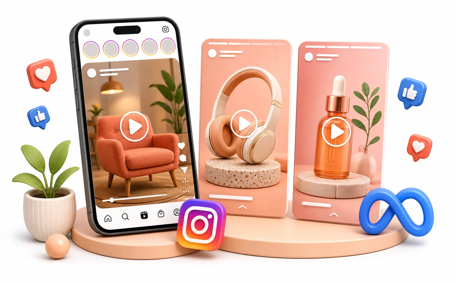Smartphone et formats Reels Story pour lancement cr&eacute;atif.
