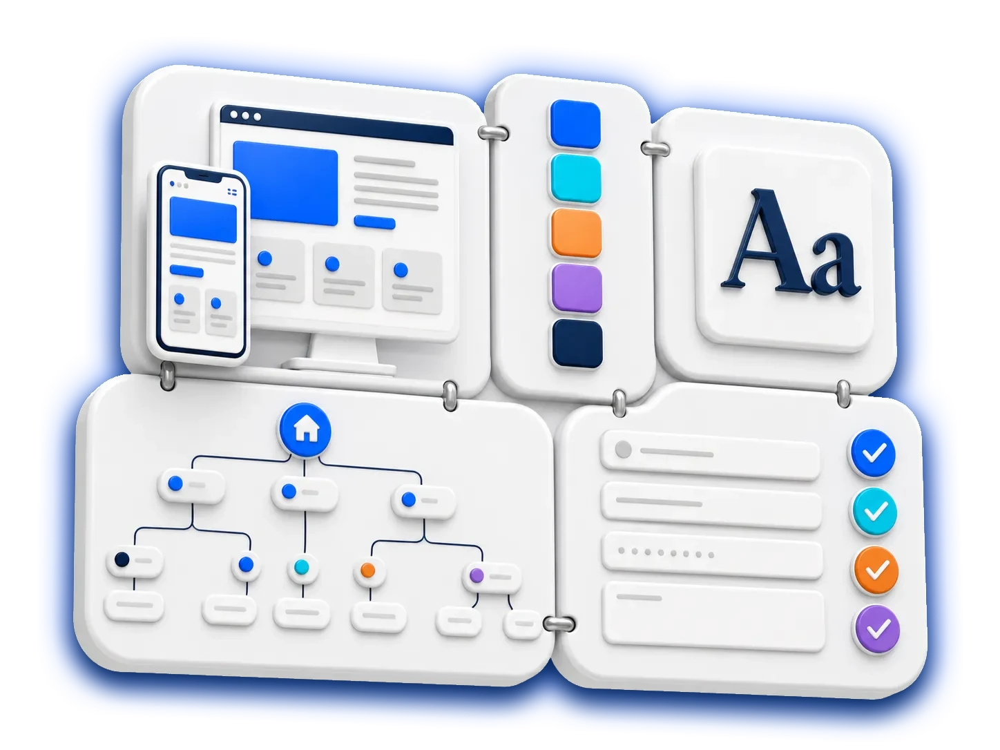 2. Refonte DigiPure&nbsp;: maquettes responsive, palette de couleurs, typographie, architecture SEO et parcours UX