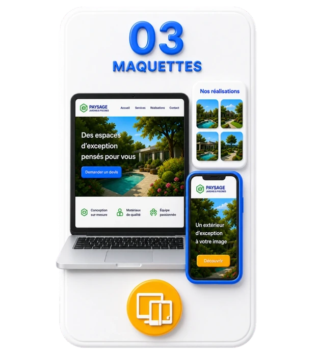 03 Maquettes : nouveau site pr&eacute;sent&eacute; sur ordinateur portable et smartphone